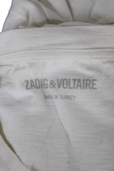 Zadig & Voltaire Womens White Cotton Crewneck Short Sleeve T-Shirt Size S