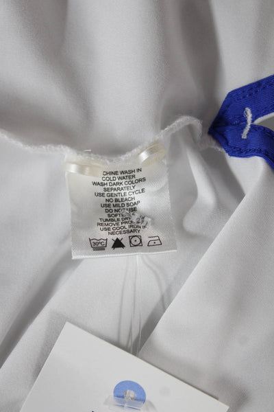 Bobby Jones Mens Short Sleeves Polo Shirt White Blue Size Large