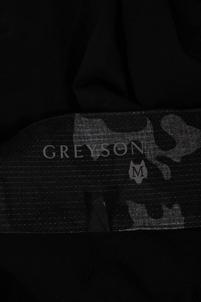 Greyson Mens 1/2 Zipper Mock Neck Long Sleeves Shirt Black Size Medium