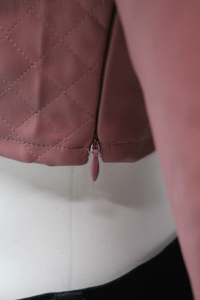 Zara Women Cropped Blouse Pink Sweetheart Neck Long Sleeve PU Size XS