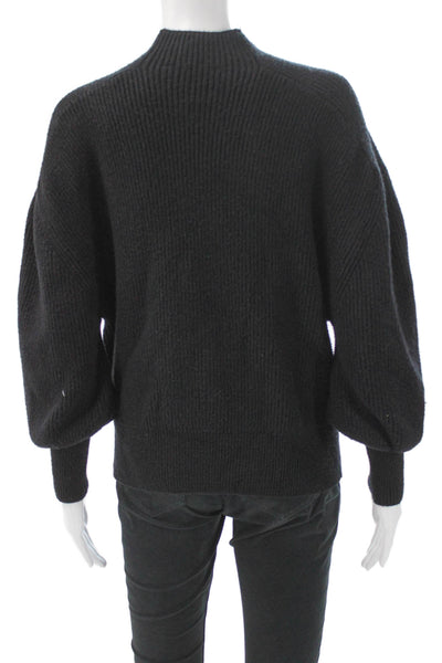Cyrus Womens Pullover Sweater Mock Neck Long Sleeve Black Rayon Size M