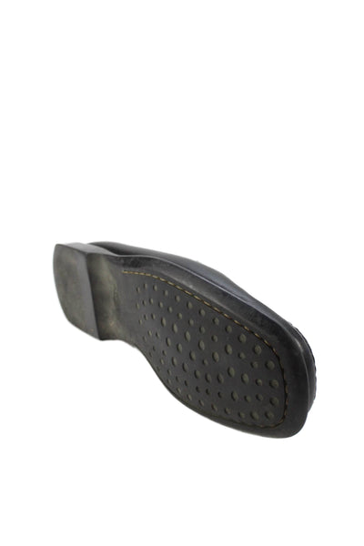 Tods Womens Leather Slide On Casual Loafers Black Size 39 9