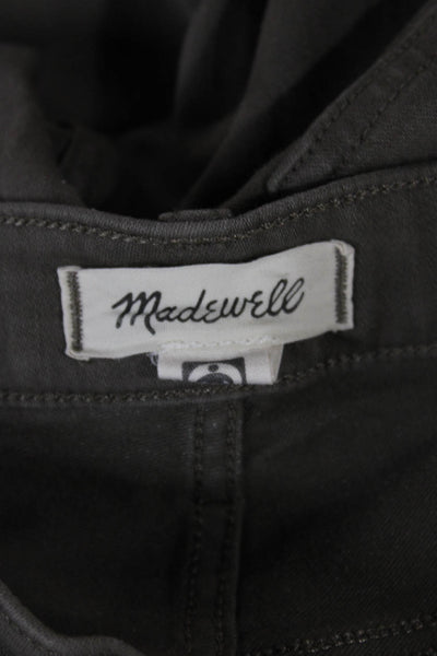 Madewell Women Straight Jeans Green Mid Rise Cotton Blend Size 28