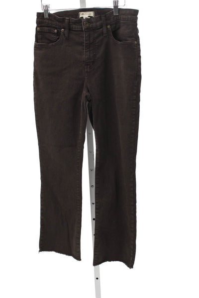 Madewell Women Brown Straight Jeans Mid Rise Cotton Size 28