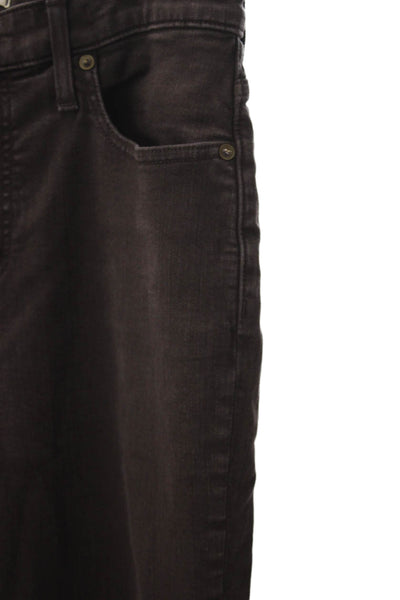 Madewell Women Brown Straight Jeans Mid Rise Cotton Size 28