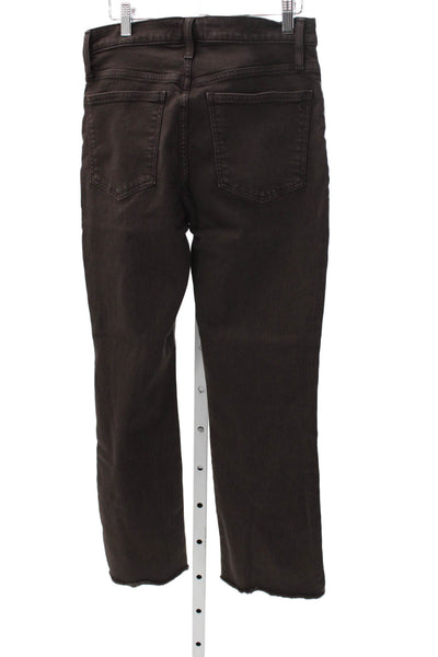 Madewell Women Brown Straight Jeans Mid Rise Cotton Size 28
