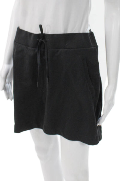 Athleta Women Athletic Black Polyester Blend Short Skirt Drawstring Size M