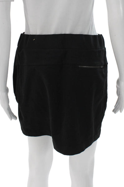 Athleta Women Athletic Black Polyester Blend Short Skirt Drawstring Size M