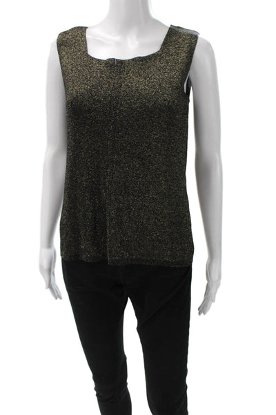 Escada Womens Black Viscose Blend Square Neck Sleeveless Basic Tank Size 40