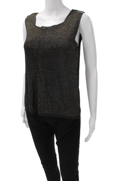 Escada Womens Black Viscose Blend Square Neck Sleeveless Basic Tank Size 40
