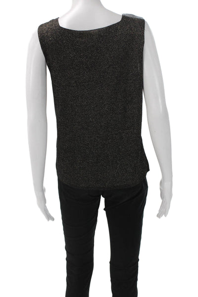 Escada Womens Black Viscose Blend Square Neck Sleeveless Basic Tank Size 40
