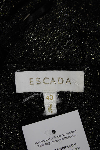 Escada Womens Black Viscose Blend Square Neck Sleeveless Basic Tank Size 40