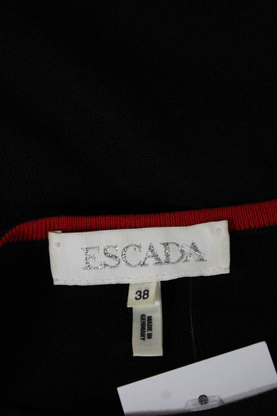 Escada Womens Floral Viscose Blend Sleeveless Tank Round Neck Black Size 38