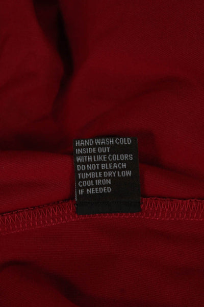 J. Mclaughlin Women Basic Red V-Neck Nylon Blend 3/4 Sleeve Blouse Size S