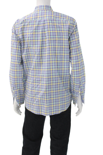 J. Mclaughlin Mens Multicolor Cotton Dress Shirt Button Up Long Sleeve Size L