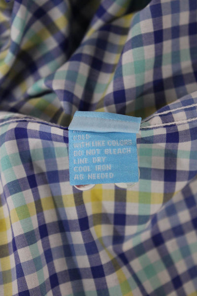 J. Mclaughlin Mens Multicolor Cotton Dress Shirt Button Up Long Sleeve Size L