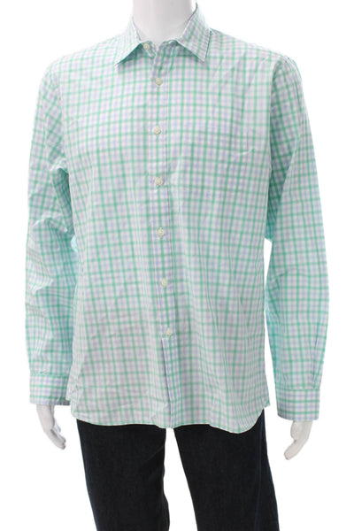 Brooks Brothers Mens Button-Up Dress Shirt Cotton Checked Long Sleeve Size L