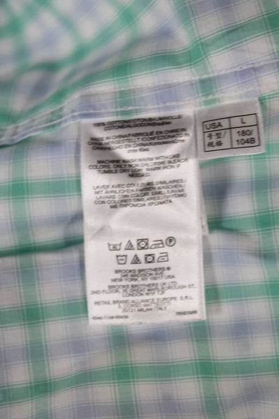 Brooks Brothers Mens Button-Up Dress Shirt Cotton Checked Long Sleeve Size L