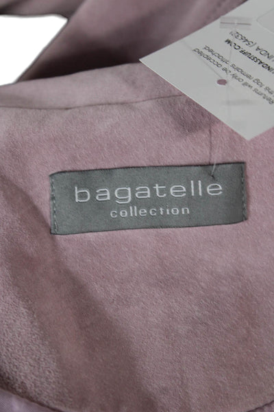 Bagatelle Womens Basic Genuine Leather Jacket Pink Zip Size S