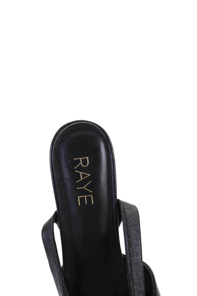 Raye Womens Leather Platform Jeweled Lace Up Sandal Heels Black Size 8