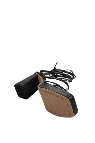 Dolce Vita Womens Leather Strappy Lace Up Sandal Heels Black Size 8