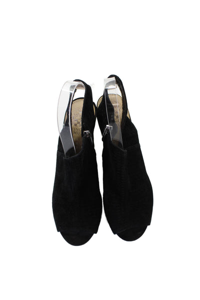 Vince Camuto Womens Suede Open Toe Slingback Heels Black Size 8.5M