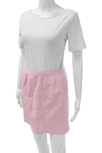 Just Cavalli Women Straight Pencil Skirt Pink Cotton Zip Size 40