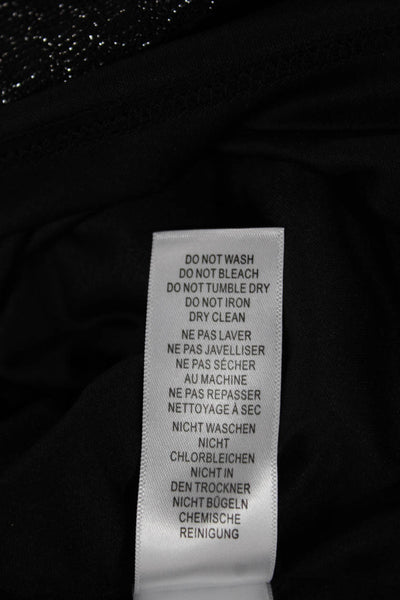 Adrianna Papell Womens Sweater Dress Black V-Neck Long Sleeve Polyester Size 10