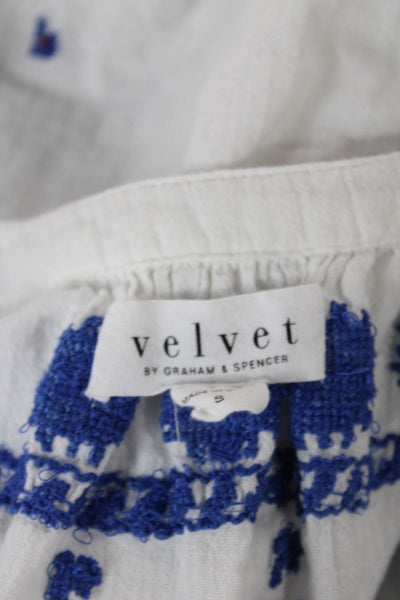 Velvet by Graham & Spencer Women Tunic Blouse White V-Neck Long Sleeve Size S