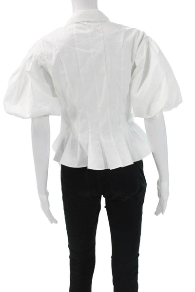 J Crew Womens White Collared Short Sleeve Blouse Size 4