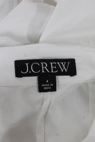 J Crew Womens White Collared Short Sleeve Blouse Size 4