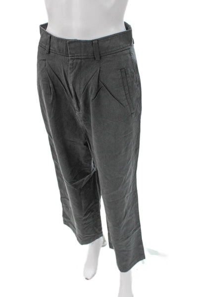 Everlane Womens Chino Pants Gray Lyocell Blend Button Size 2 Petites