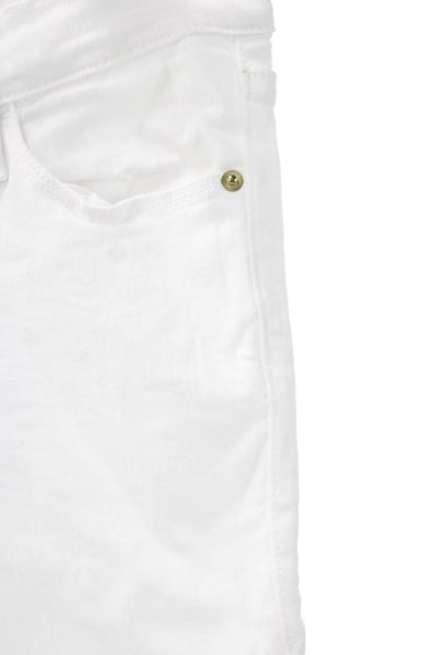 Frame Women White Skinny Mid Rise Jeans 25in Inseam Size 23