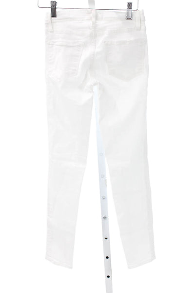 Frame Women White Skinny Mid Rise Jeans 25in Inseam Size 23