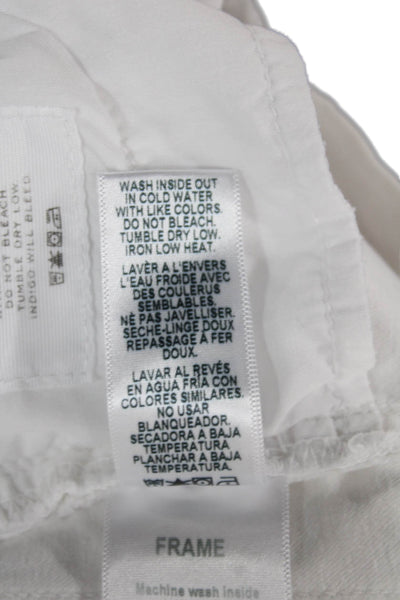 Frame Women White Skinny Mid Rise Jeans 25in Inseam Size 23