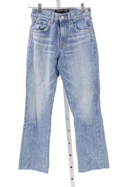 Veronica Beard Women Flared Jeans Blue Mid Rise Cotton Size 23