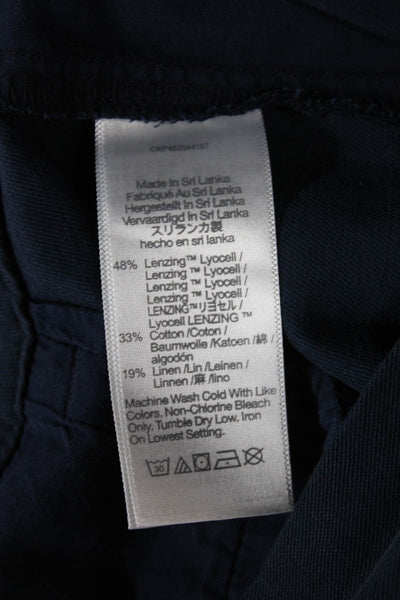 Madewell Women Cropped Petite Pants Blue Lyocell Button Inseam 25 Size 00