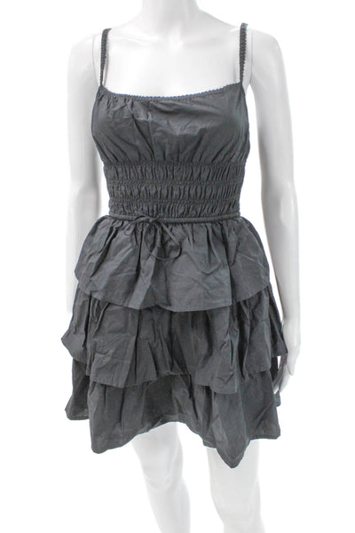 Wilfred Women Mini Gray Cotton Square Neck Sleeveless Dress Size 2XS