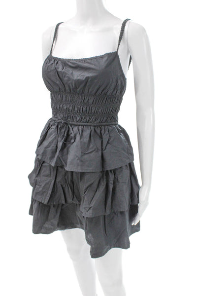 Wilfred Women Mini Gray Cotton Square Neck Sleeveless Dress Size 2XS