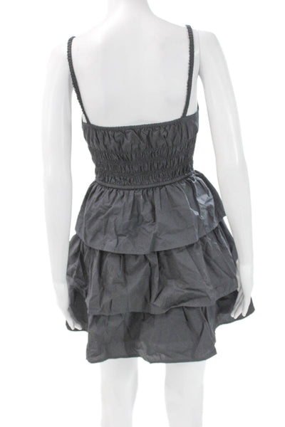 Wilfred Women Mini Gray Cotton Square Neck Sleeveless Dress Size 2XS