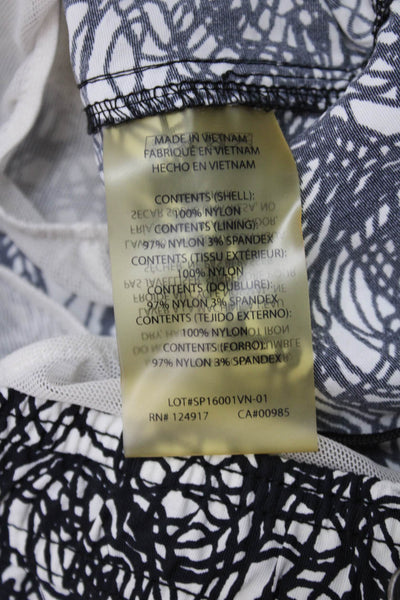 ONIA Mens Drawstring Abstract Swim Trunks Black White Size Extra Large