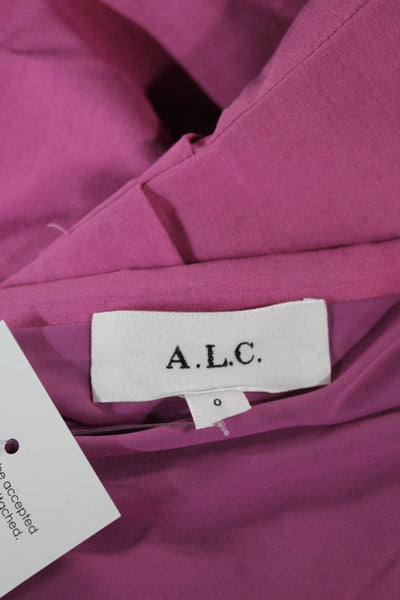 ALC Womens Pink One Shoulder Bodycon Dress Zip Sleeveless Size 0