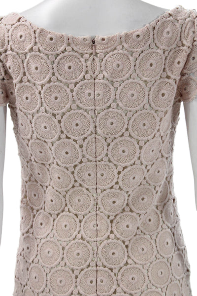 RED Valentino Women Shift Dress Pink Boat Neck Short Sleeve 100% Cotton Size 2