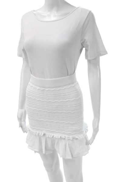 Jonathan Simkhai Womens Mini Geometric White Skirt Size XS