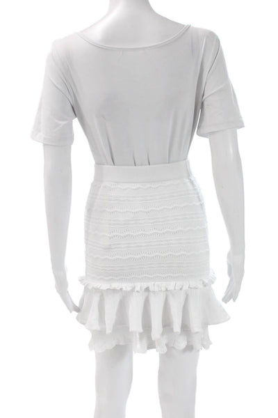 Jonathan Simkhai Womens Mini Geometric White Skirt Size XS