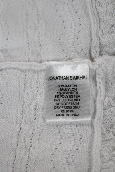 Jonathan Simkhai Womens Mini Geometric White Skirt Size XS