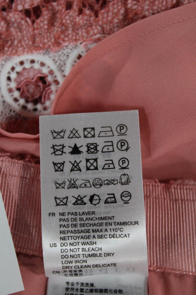 Sandro Womens A-Line Floral Viscose Knee Length Skirt Pink Size 1