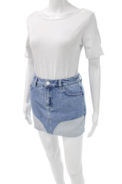 Triarchy Women Mini Denim Skirt Blue Button Size 25