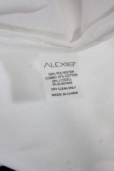 Alexis Womens Floral Mini Skirt Polyester White Zip Knee Length Size S