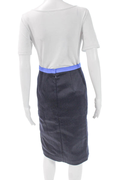 Katharine Kidd Women Straight Pencil Skirt Colorblock Black Knee Length Size 2